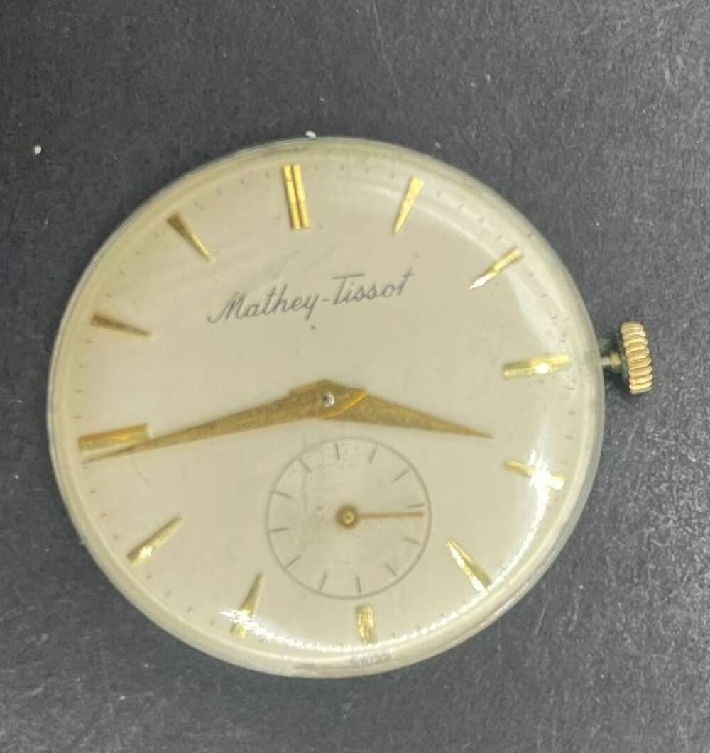 Mathey-Tissot Vintage Swiss Made Watch Head Sub Seconds Dial Gold Tone